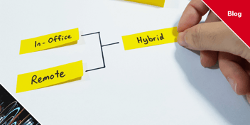 hybrid working post it diagram