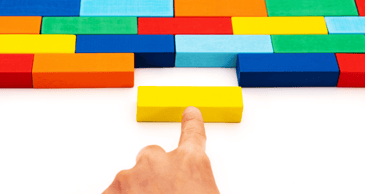 Colourful blocks fill gap
