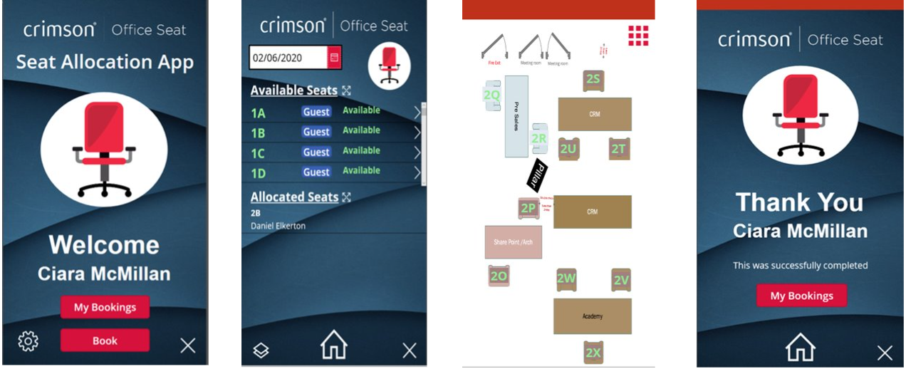 Crimson's Desk Booking App using Canvas Apps