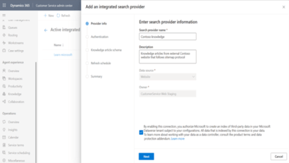 dynamics 365 integrated search provider