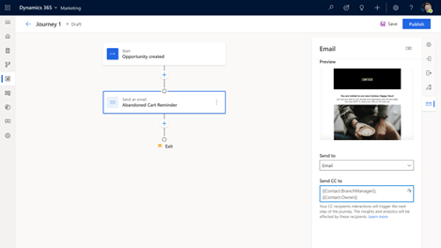 cc email campaign dynamics 365 marketing