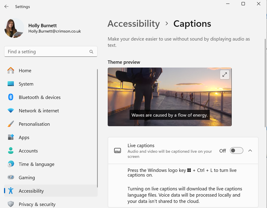 How to Access Windows Captions