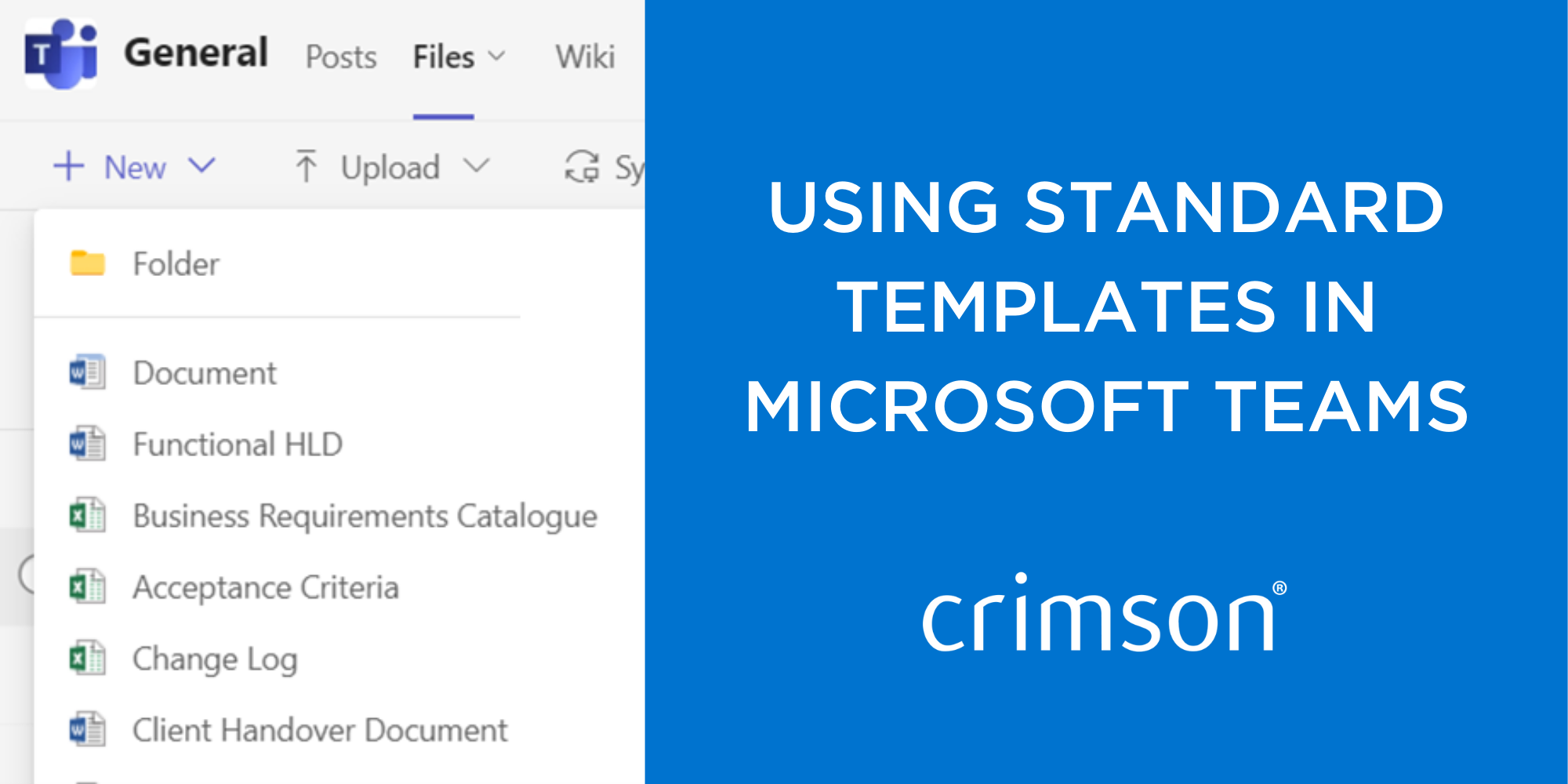Using Standard Templates in Microsoft Teams